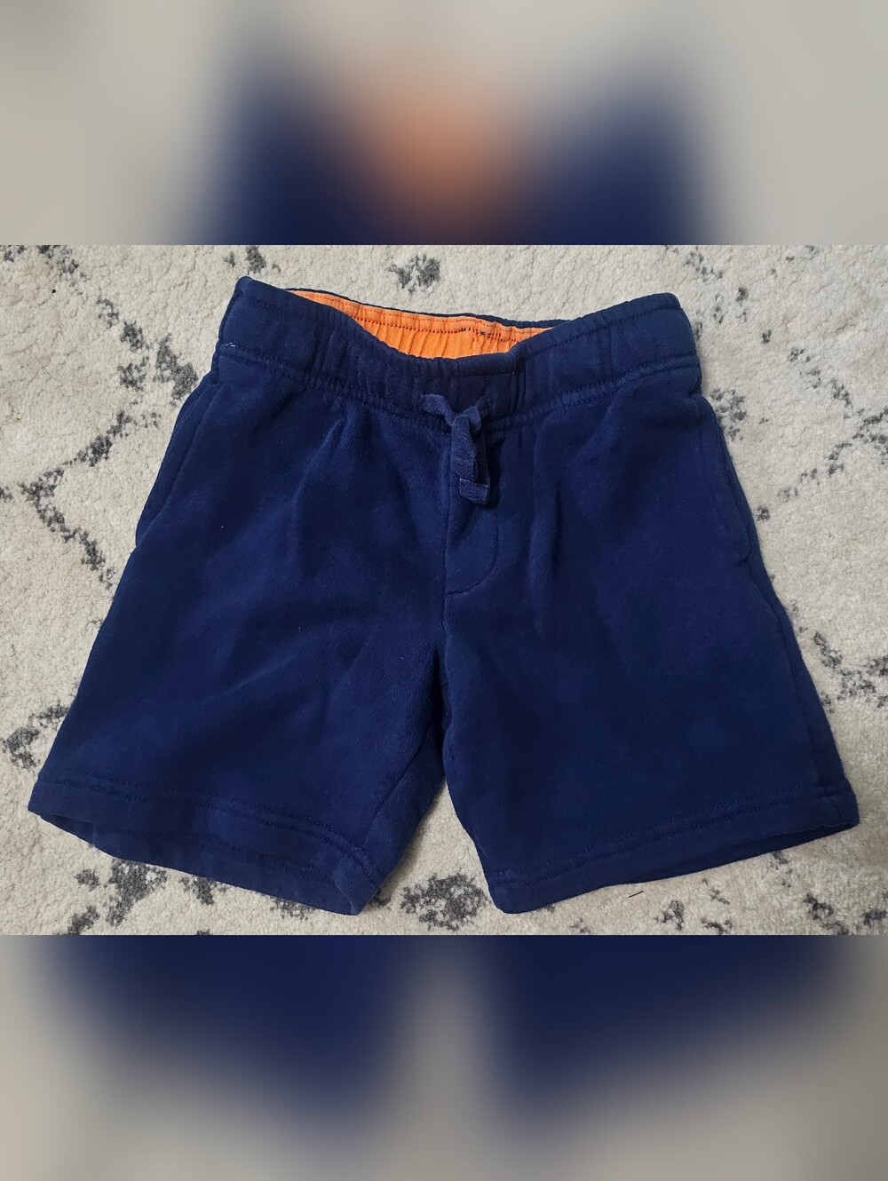 Gymboree Size 4 Navy Blue Shorts with Orange Waistband Detail